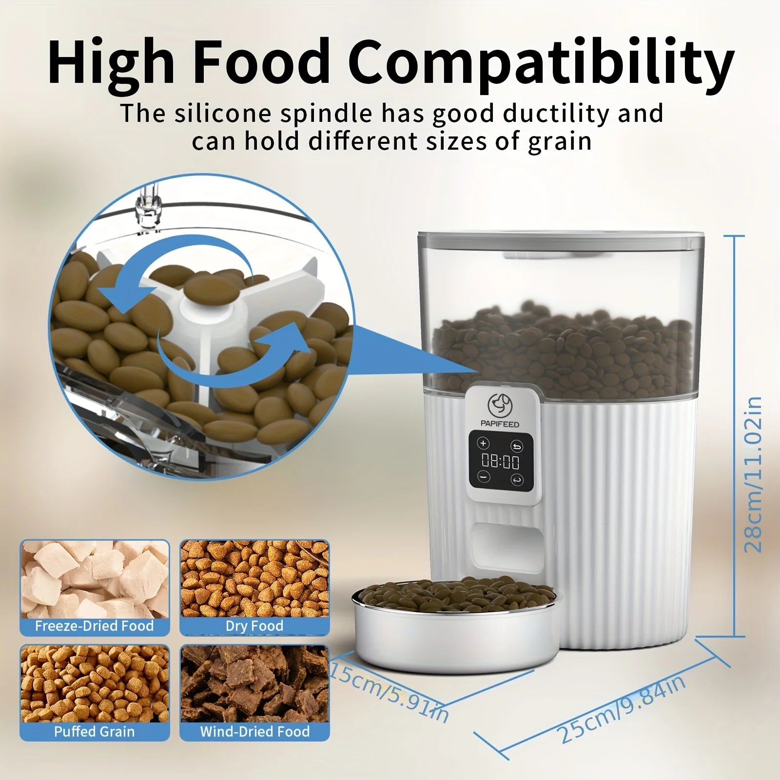 PAPIFEED Smart Automatic Cat & Dog Feeder – WiFi Enabled