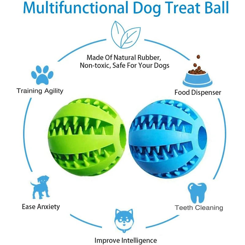 Interactive Rubber Chew Ball with Treat Feeder