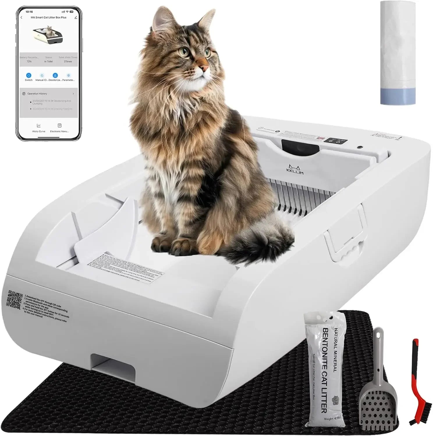 WiFi Smart Self-Cleaning Cat Litter Box – Open Design