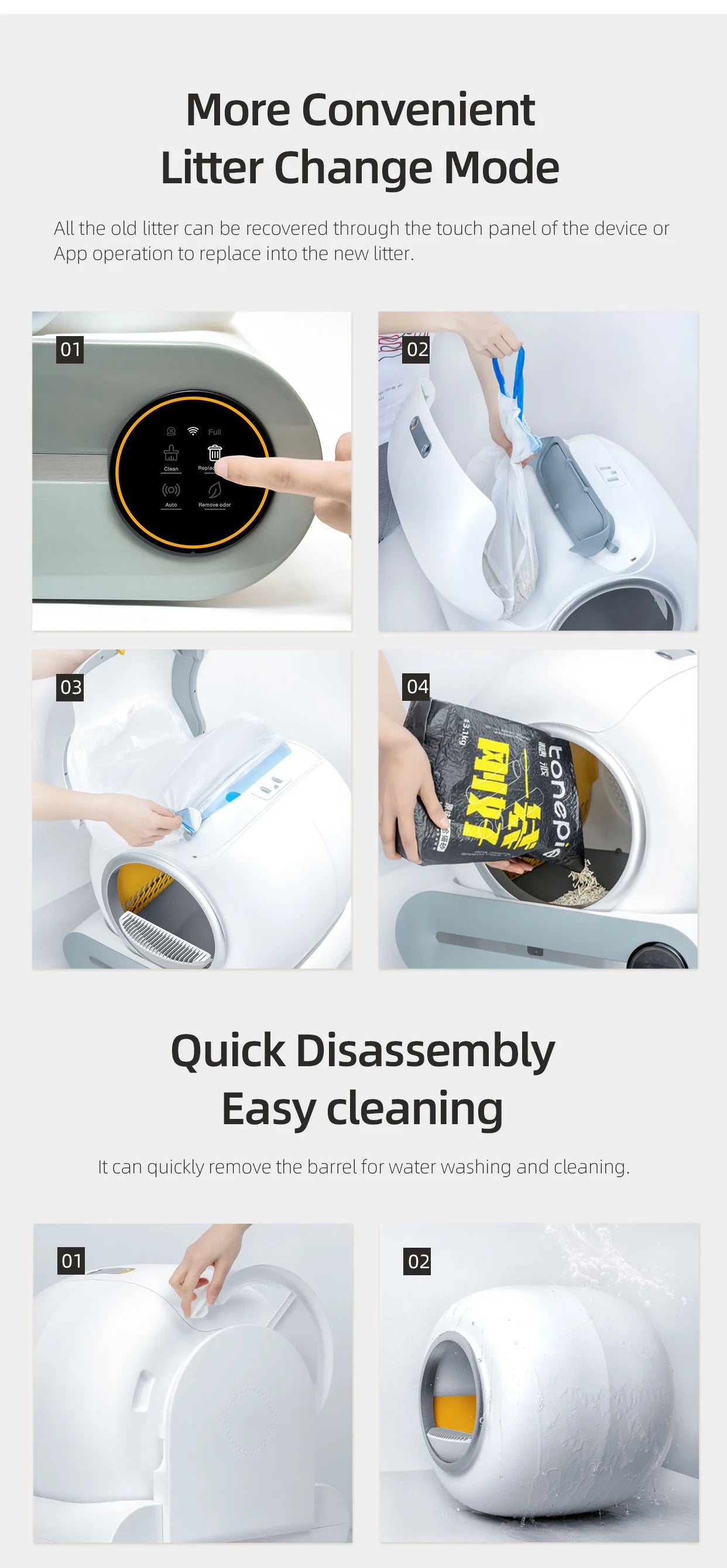 Automatic Smart Cat Litter Box Self Cleaning Fully Enclosed Pet Toilet Litter Tray