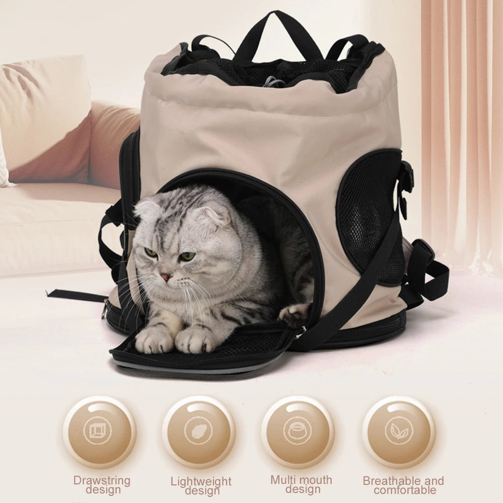 Large Capacity Pet Travel Backpack Carrier for Cats & Small Dogs