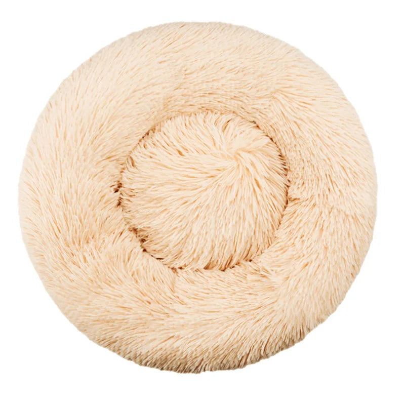 Round Plush Winter Dog & Cat Bed – Washable