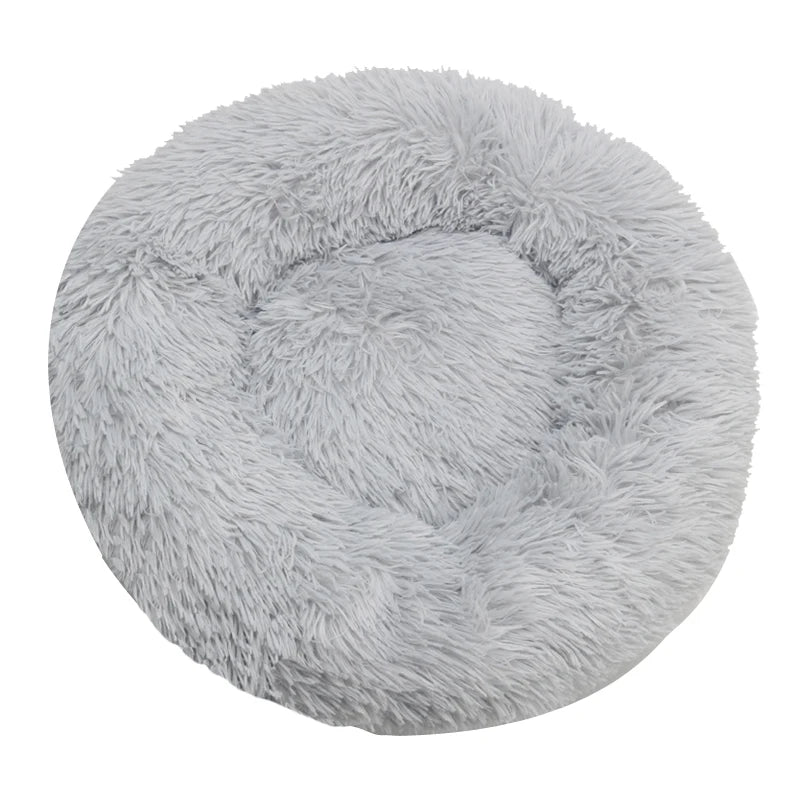 Round Plush Winter Dog & Cat Bed – Washable