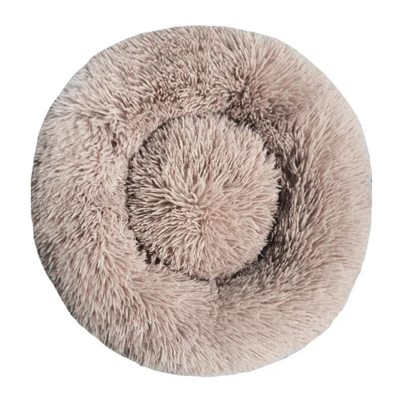 Round Plush Winter Dog & Cat Bed – Washable