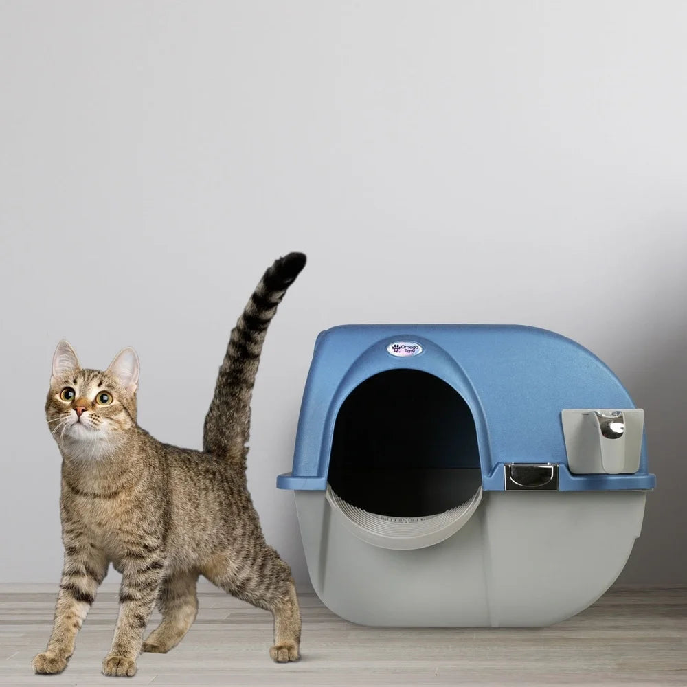 Premium Hooded Self-Cleaning Roll N Clean Litter Box