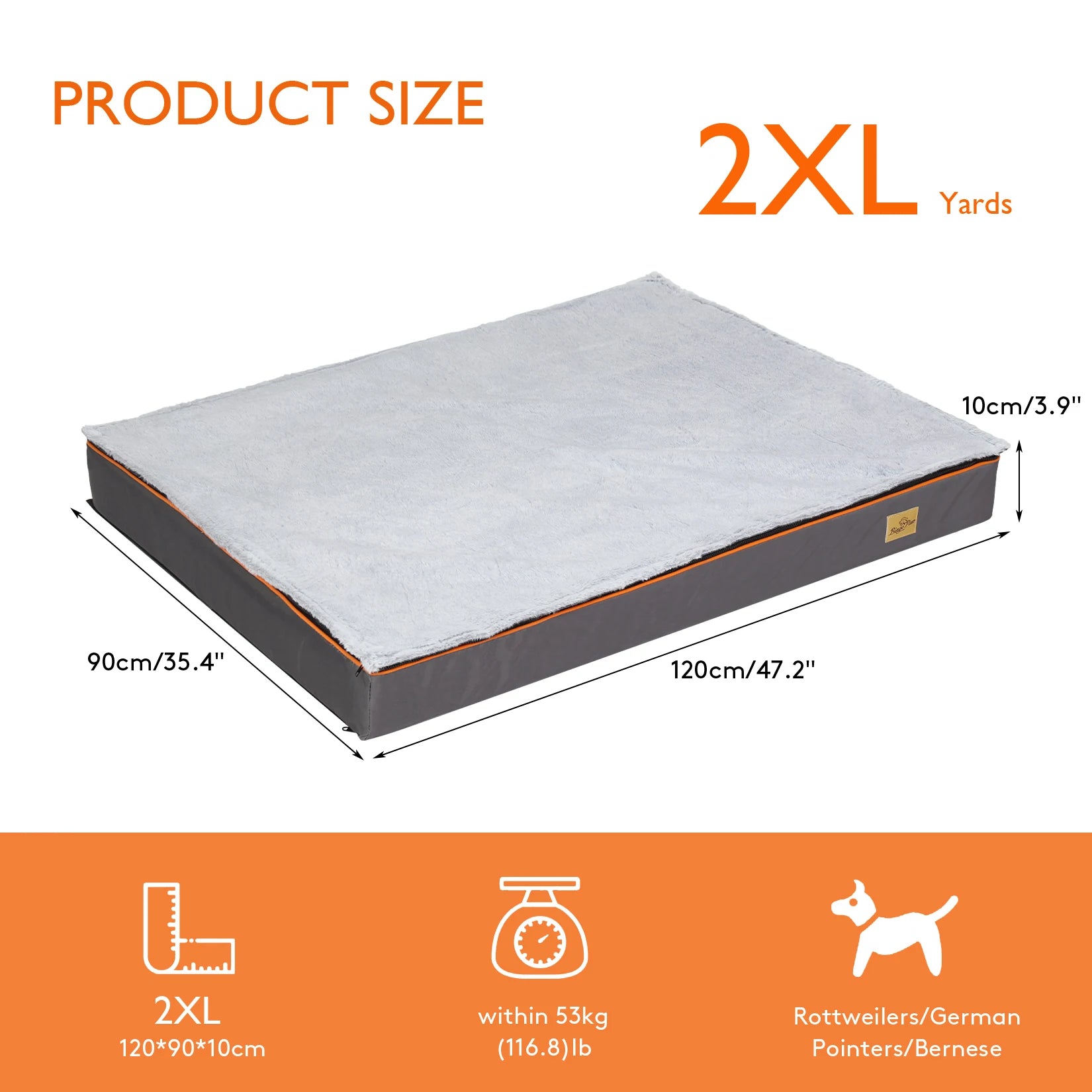 Orthopedic Large Padded Dog Bed with Washable Cover