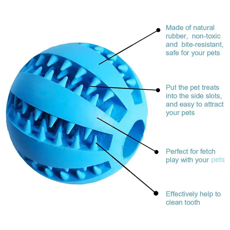 Interactive Rubber Chew Ball with Treat Feeder