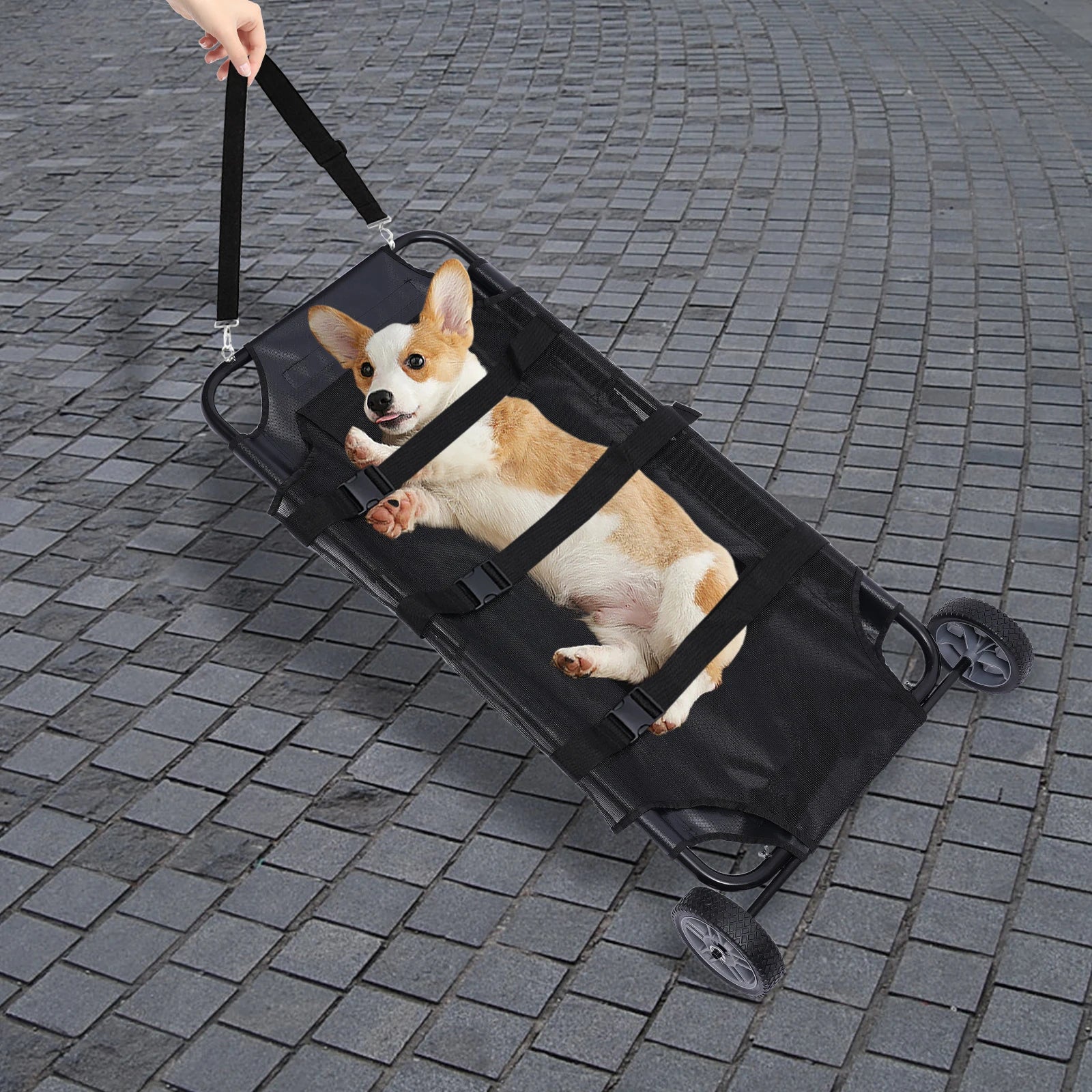 Adjustable Foldable Pet Stretcher Trolley