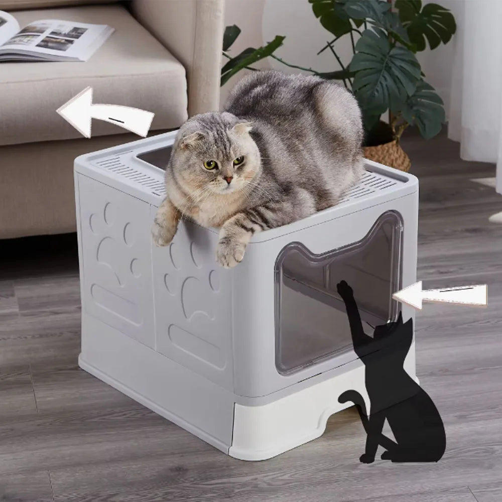 Foldable Drawer Litter Box with Scooper