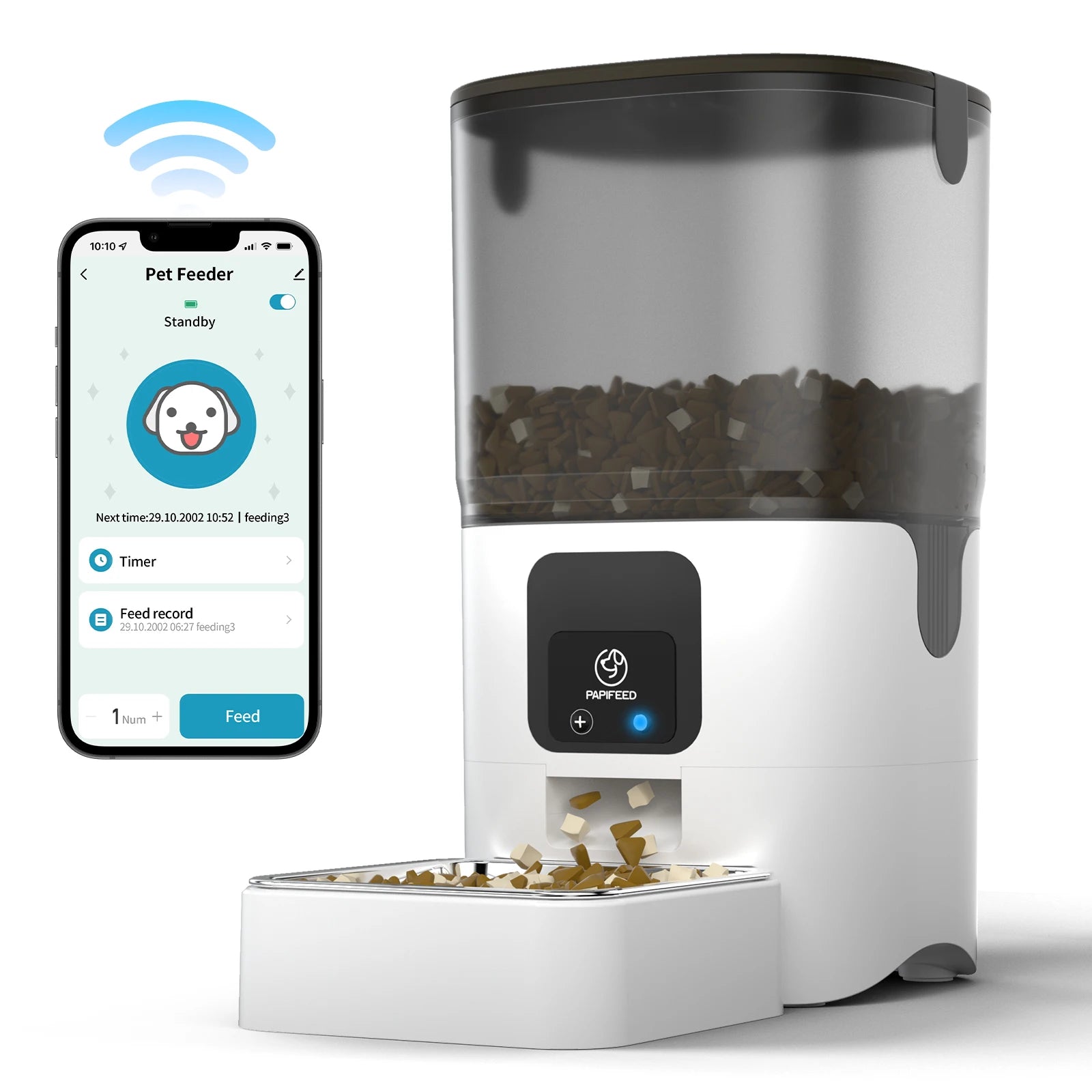 PAPIFEED Smart WiFi Automatic Cat Feeder – APP Control