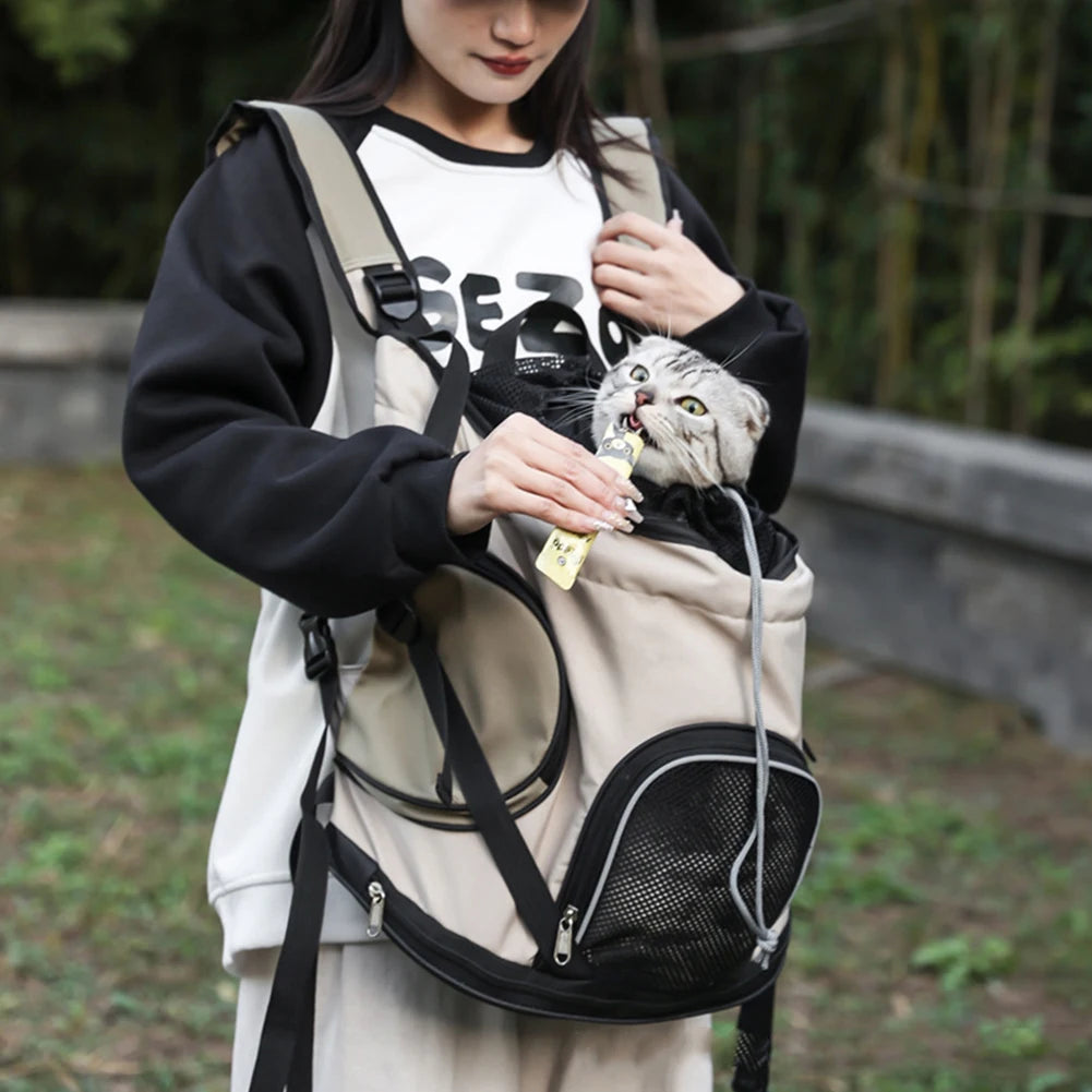 Large Capacity Pet Travel Backpack Carrier for Cats & Small Dogs