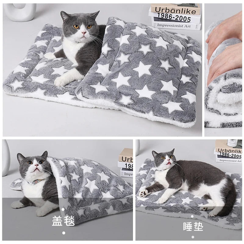 Flannel Pet Sleeping Mat – Soft Dog & Cat Bed