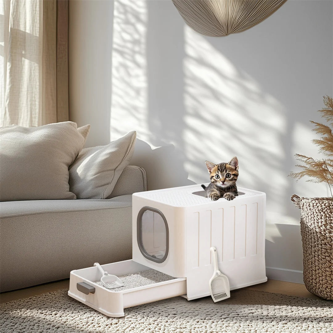 BingoPaw Foldable Top Entry Cat Litter Box
