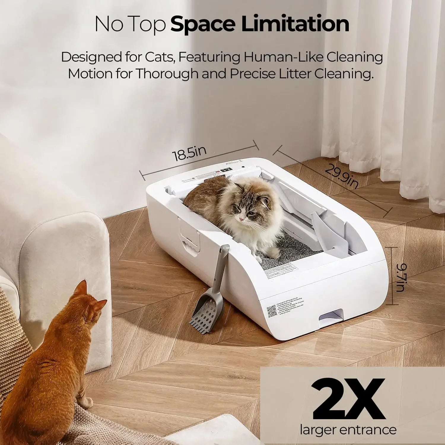 WiFi Smart Self-Cleaning Cat Litter Box – Open Design