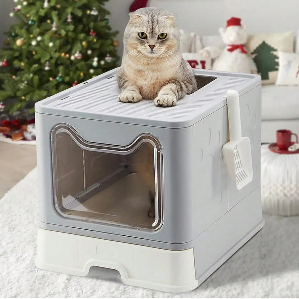 Foldable Drawer Litter Box with Scooper