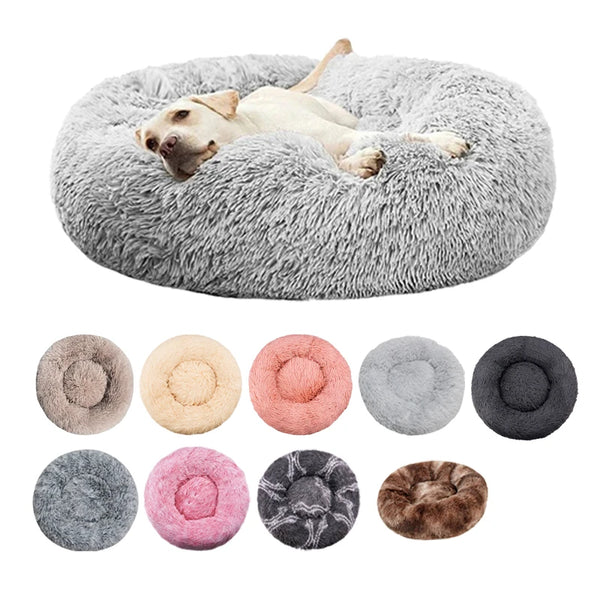 Round Plush Winter Dog & Cat Bed – Washable