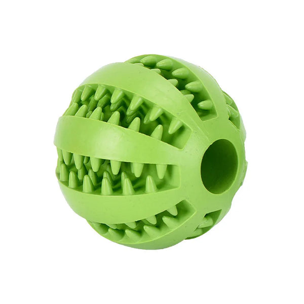 Interactive Rubber Chew Ball with Treat Feeder