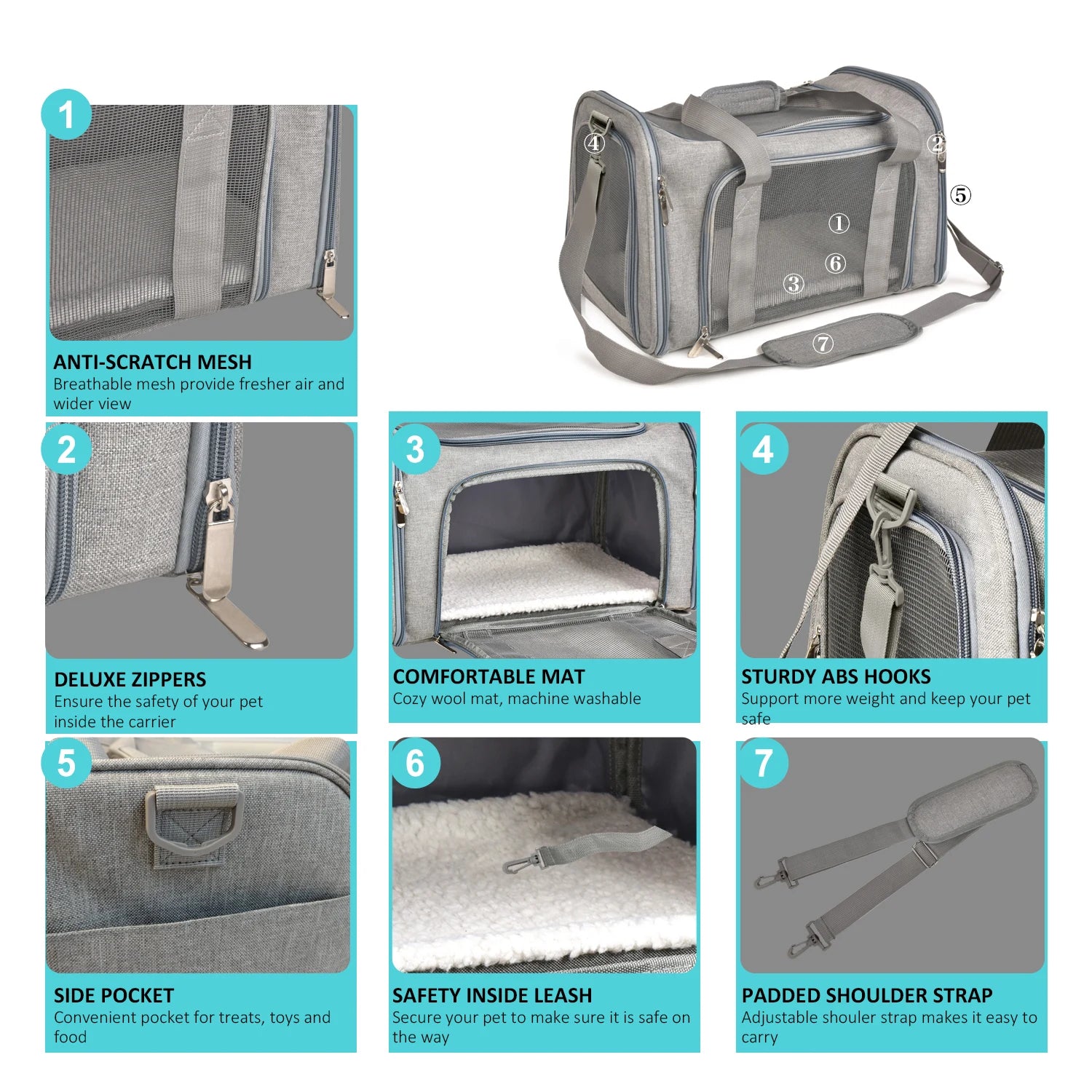 Airline Approved Soft Dog & Cat Carrier Backpack