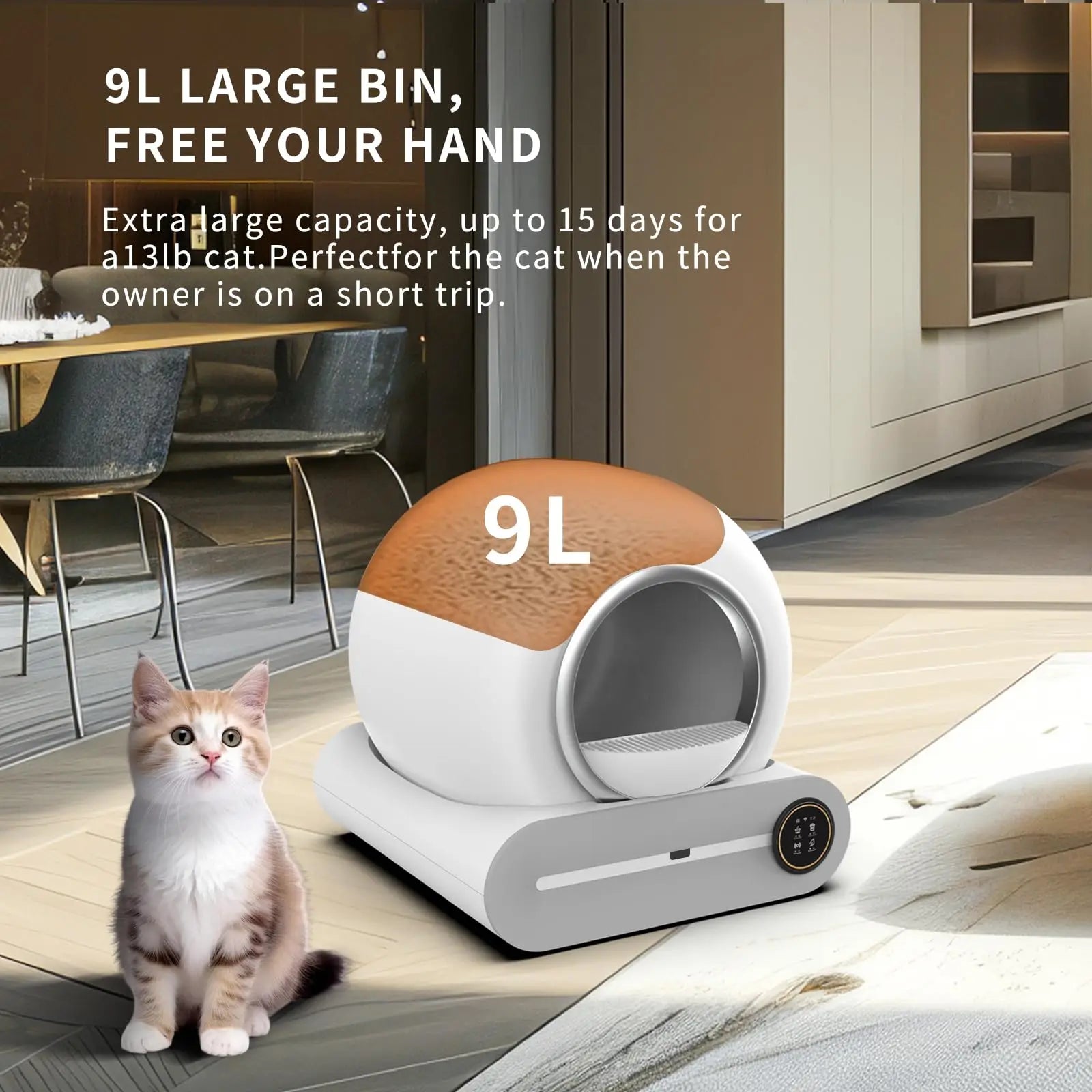 Automatic Self-Cleaning Cat Litter Box 74L with App Control